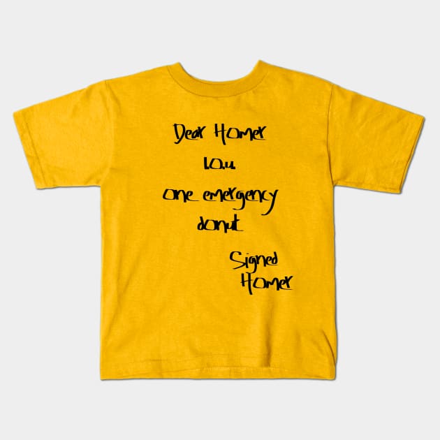 Emergency donut Kids T-Shirt by PsychoDelicia